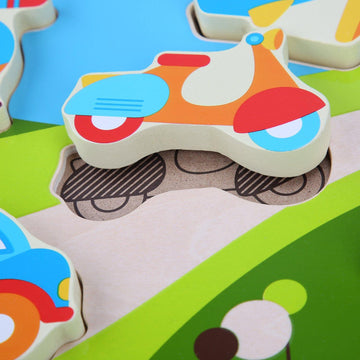 Vehicles - wooden puzzle - T&M Toys